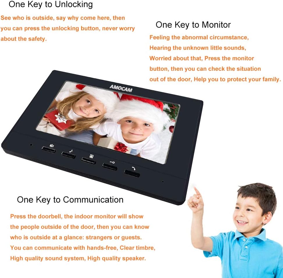 7 Inches Wired Video Door Phone with IR Night Vision Camera R9009
