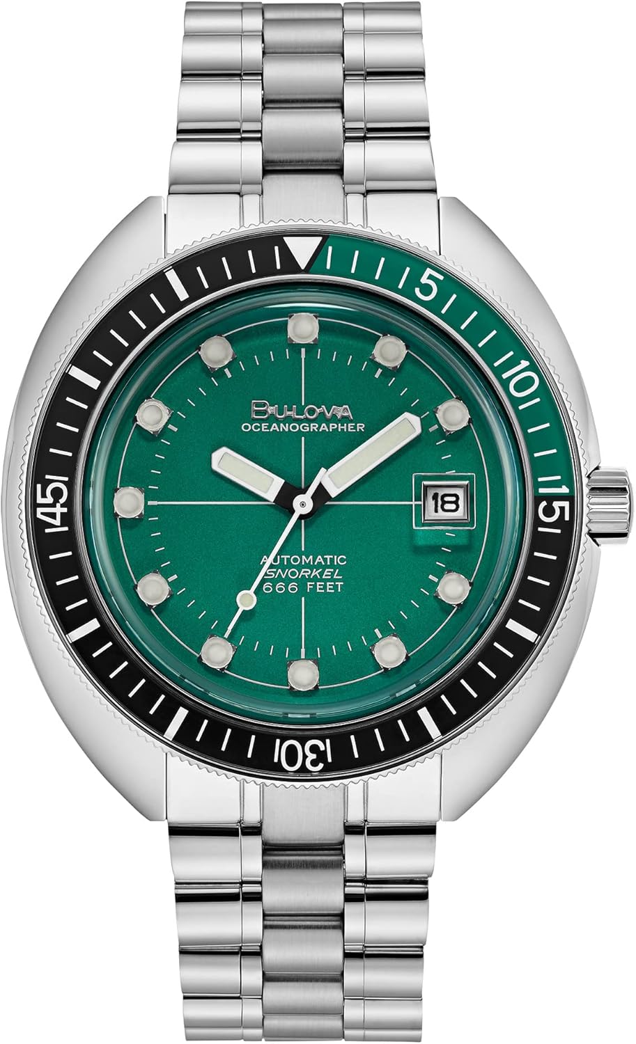 Men's Oceanographer Stainless Steel Automatic Watch, Green Dial L11171