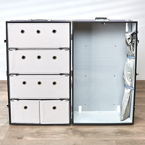 Purple 35"x21"x16" Wardrobe Trunk with Mounted Wheels I231