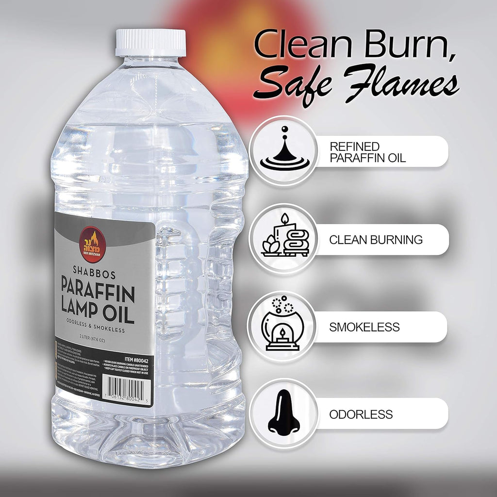 Clear Smokeless Odorless Paraffin Lamp Oil - 2 Liter (67.6 oz) A89384