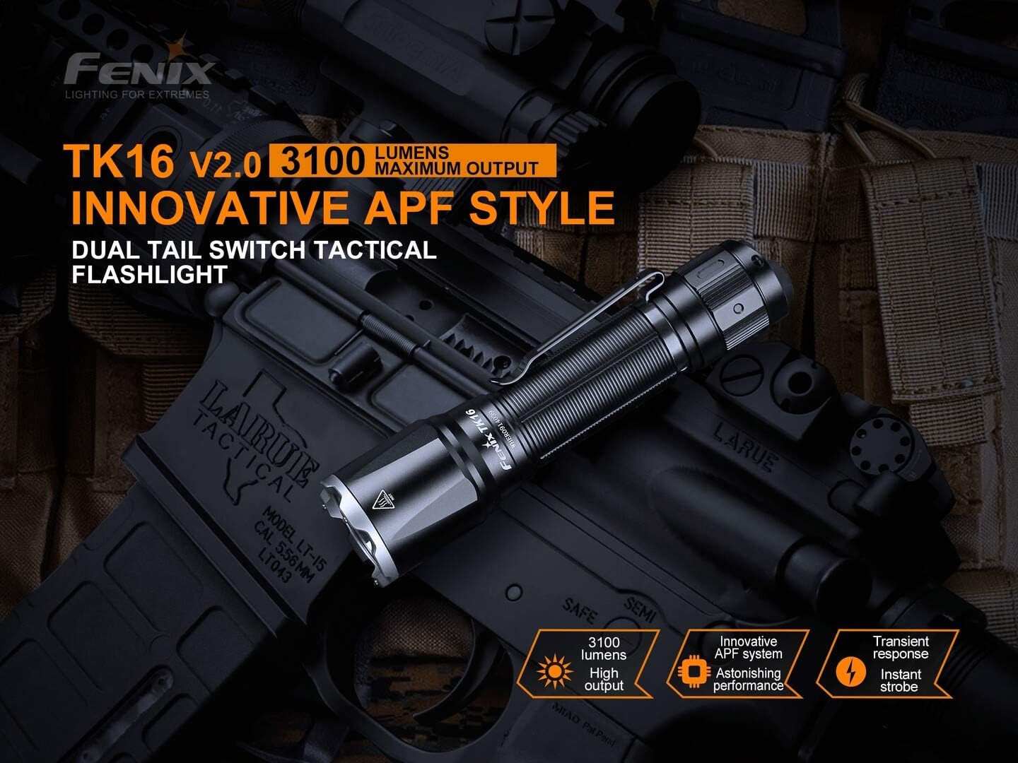 3100 Lumen LED Tactical Flashlight with USB Rechargeable Battery and Carrying Case G396910