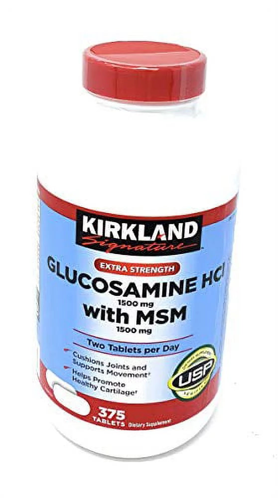 Extra Strength Glucosamine HCI 1500mg with MSM 1500 mg, 375-Count Tablets J6447