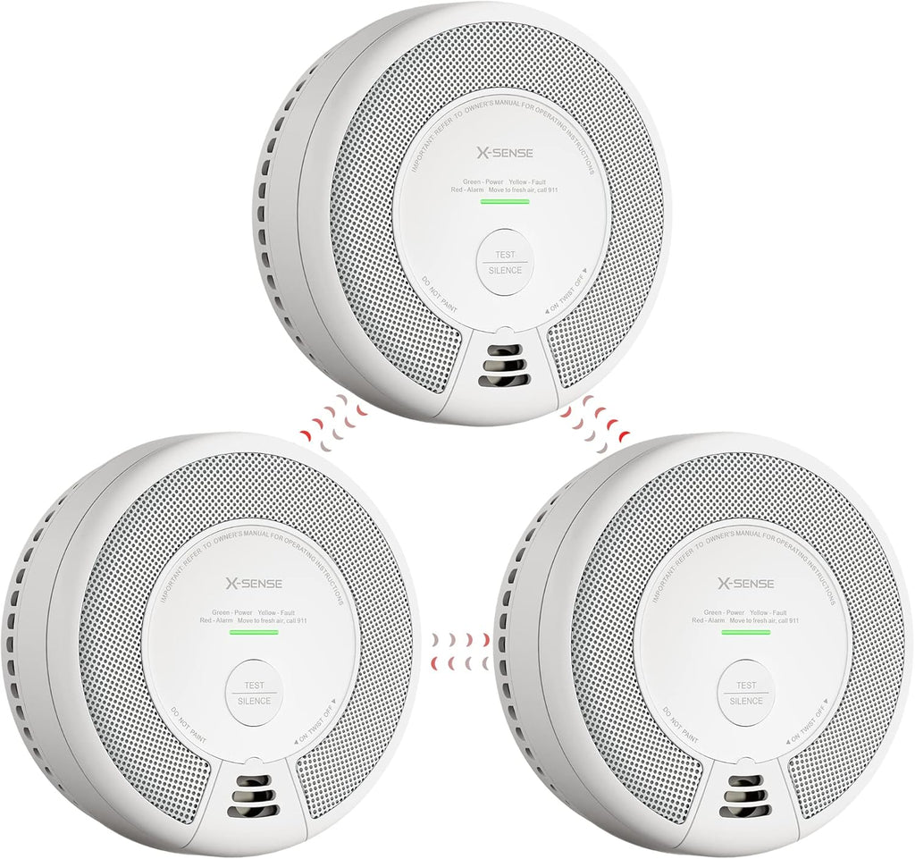 Pack of 3 Wireless Interconnected Smoke and Carbon Monoxide Detector P3663
