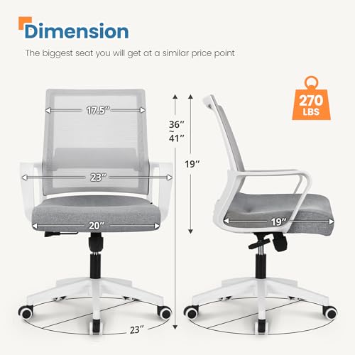 Black Mesh Office Desk Chair with Wheels L455