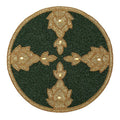 Green Gold Beaded Placemat 13 Inch Round X187