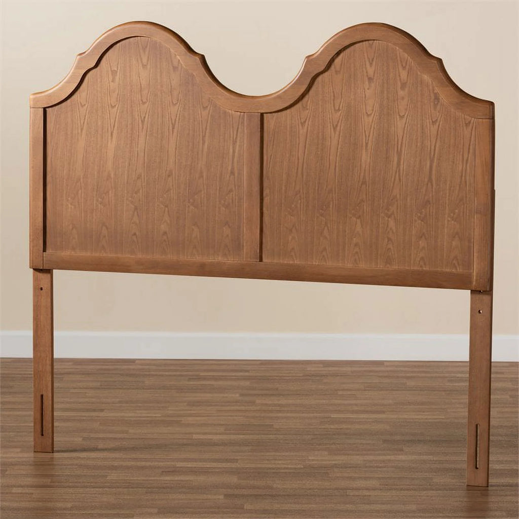 Wood Queen Size Arched Headboard in Ash Walnut O282
