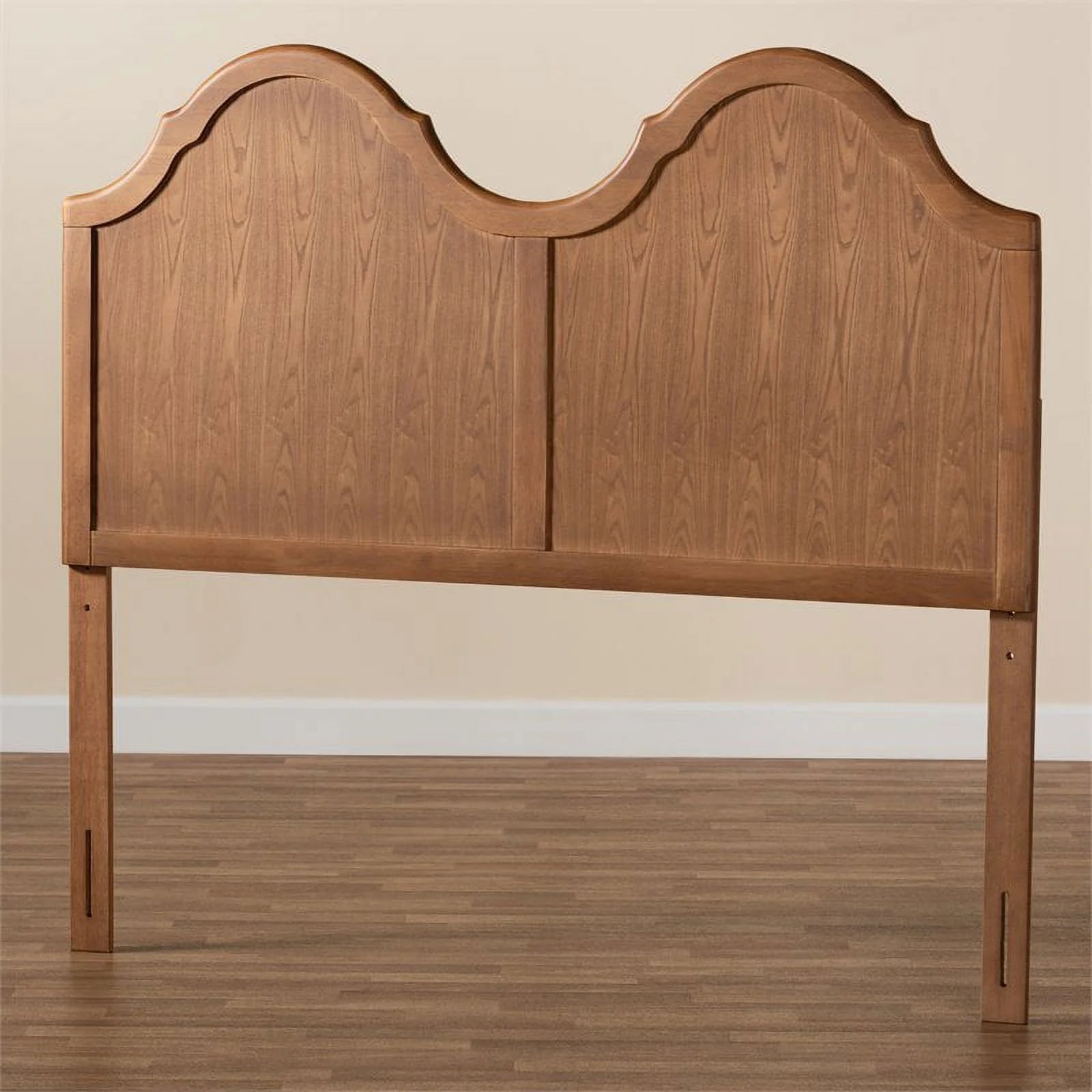 Wood Queen Size Arched Headboard in Ash Walnut O282