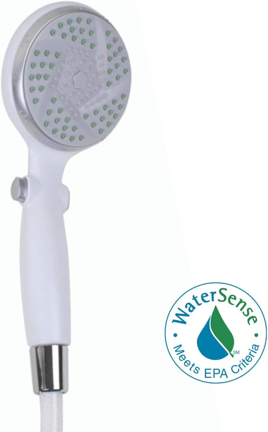 White Handheld Shower Head with 84" Hose J20095