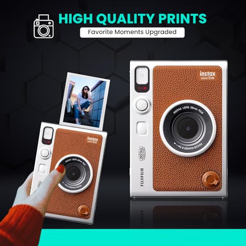 Black Instant Mini EVO Hybrid Camera Bundle with 60 Instant Film Sheets G2224