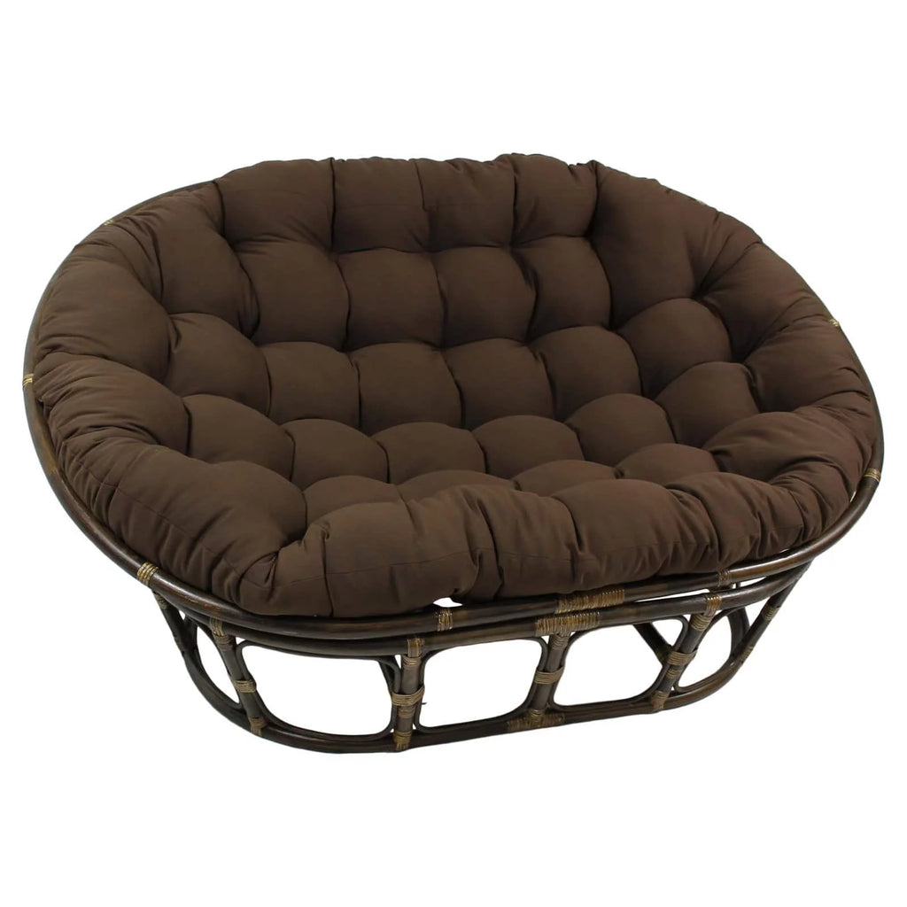 Rattan Double Papasan Chair with Twill Cushion K297599