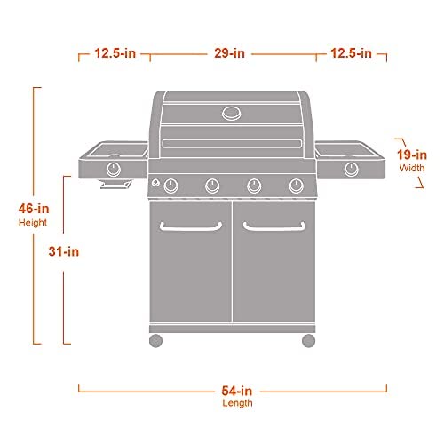 4-Burner Propane Gas Grill Stainless Steel with Rotisserie Kit I776