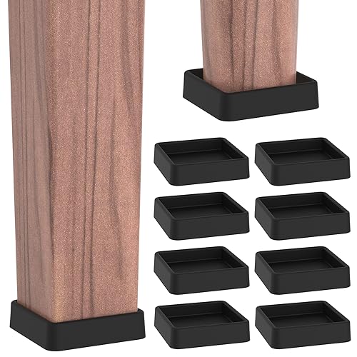 8 Pcs Non Slip Rubber Furniture Coasters Black Z87488