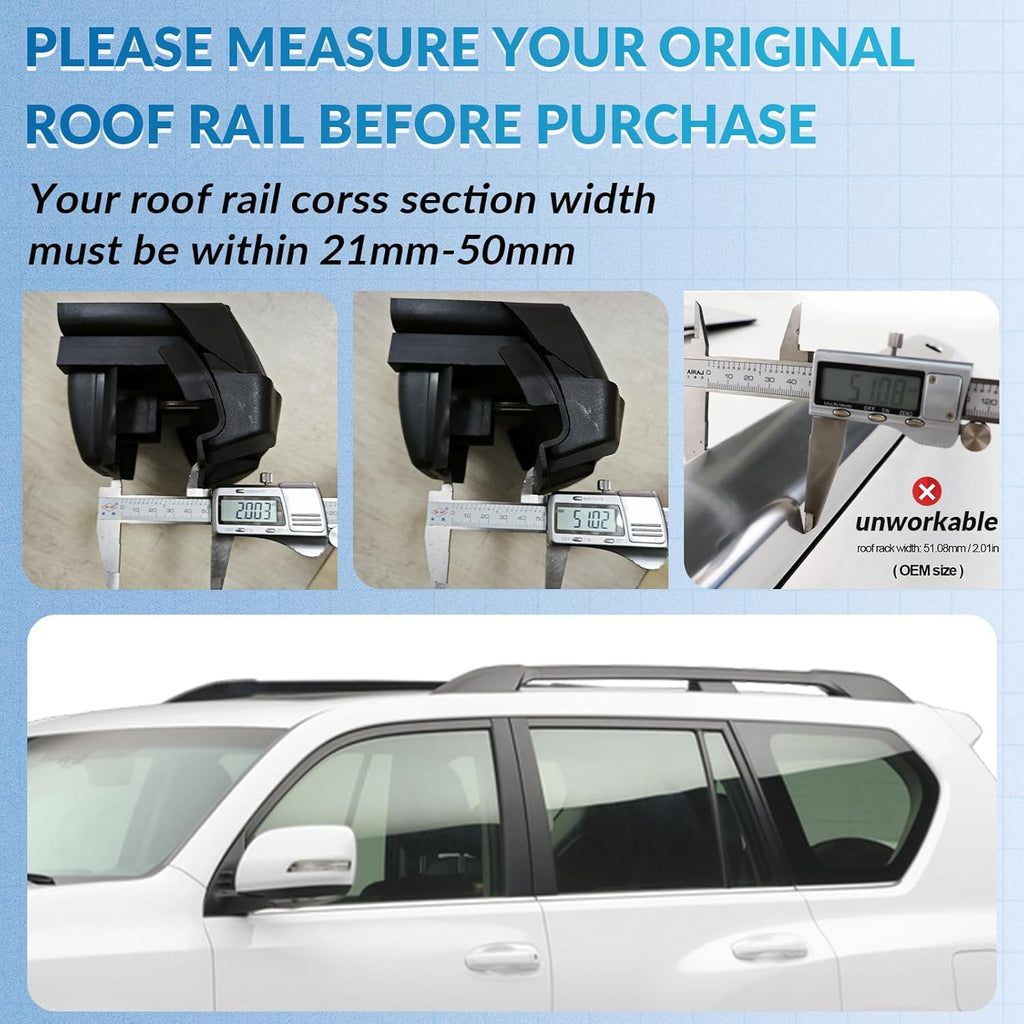 Black Adjustable Aero Aluminum Roof Rack Cross Bars C301