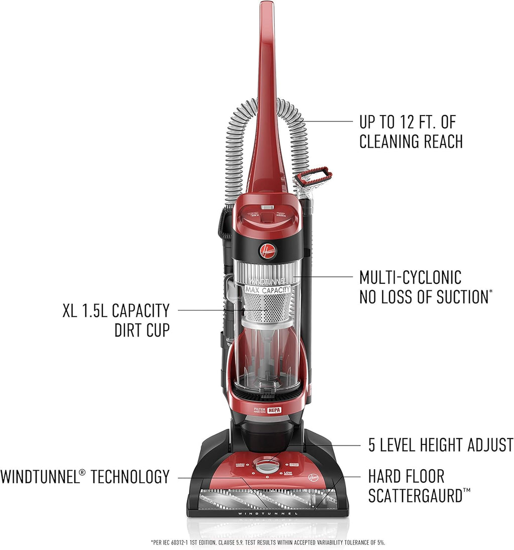 Red Upright Vacuum Cleaner with HEPA Media Filtration R1200