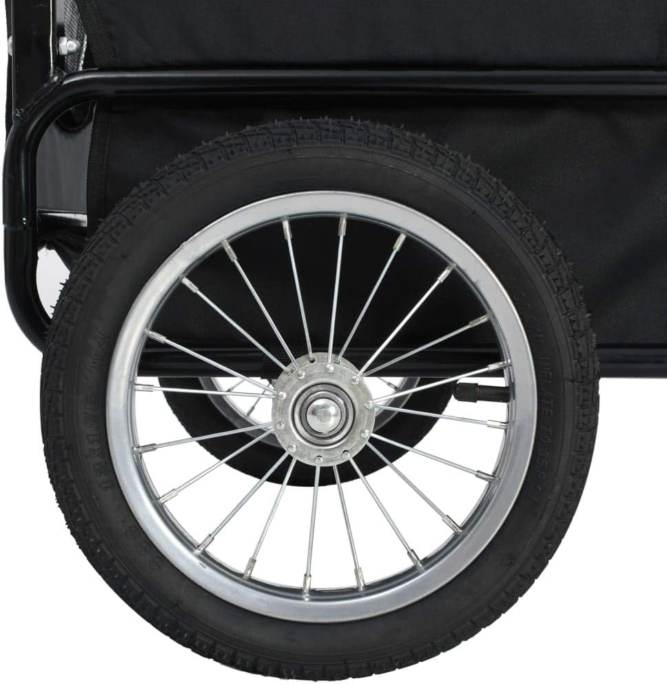 Red and Black Folding Dog Bike Trailer and Jogging Stroller R21672