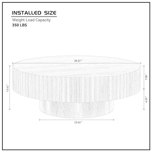 Walnut Round Solid Wood Coffee Table B372
