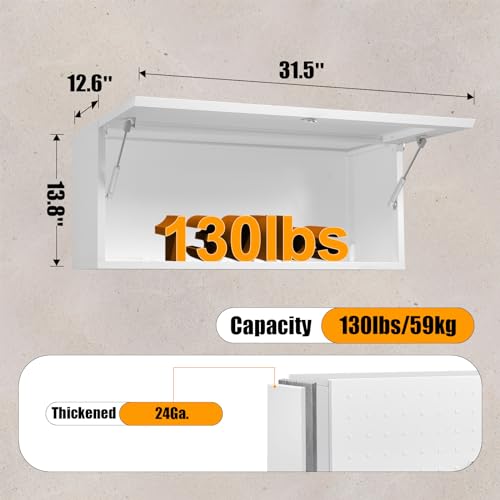 Metal Garage Storage Cabinet Wall Mount with Adjustable Shelf U429973