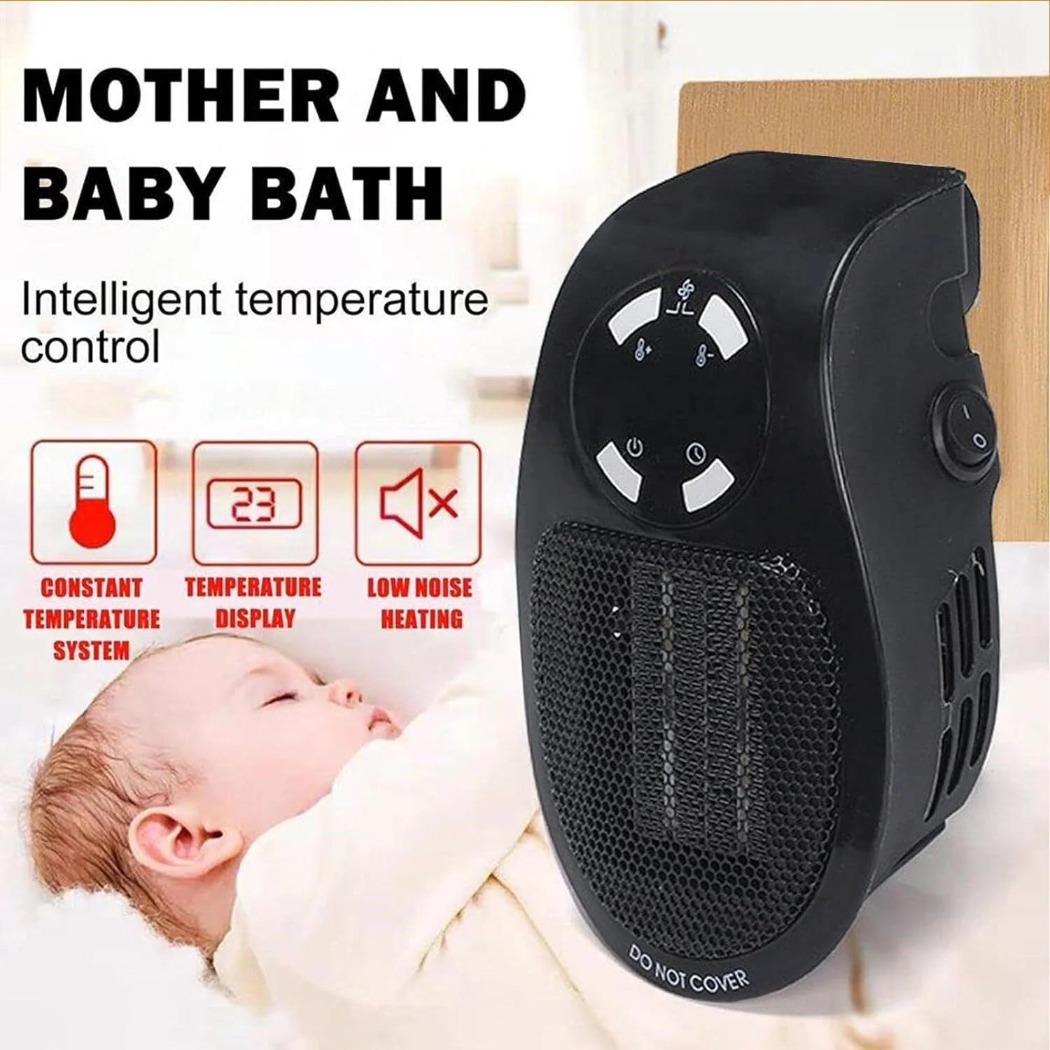 500W portable wall mounted heater with adjustable thermostat timer P685440