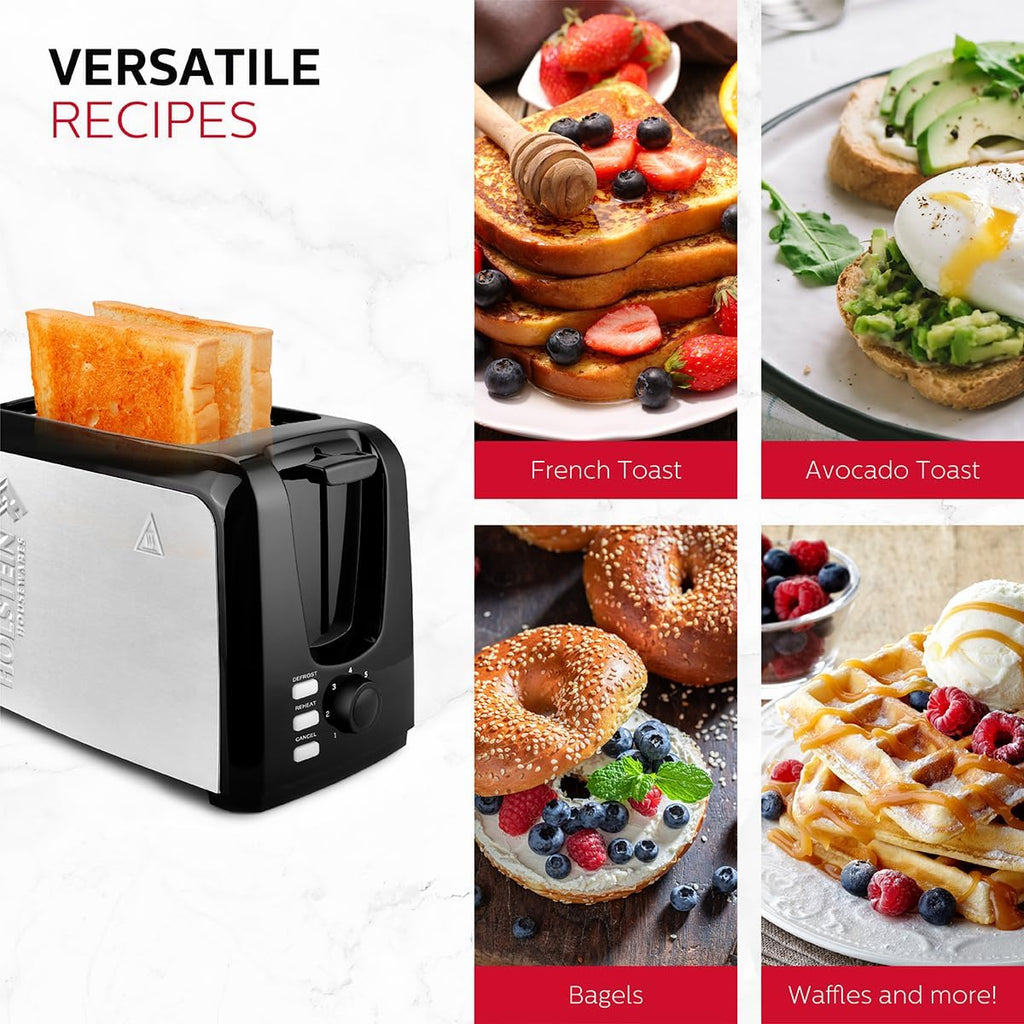 Black 2-Slice Toaster with 7 Browning Control Settings V6598