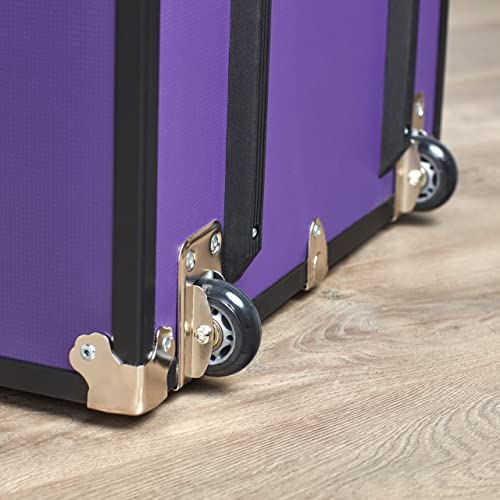 Purple 35"x21"x16" Wardrobe Trunk with Mounted Wheels I231