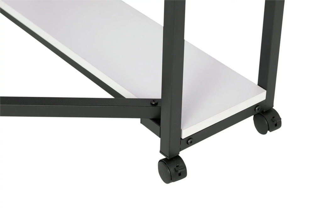 Charcoal White Mobile Fabric Cutting Table with Storage 30" H P7816
