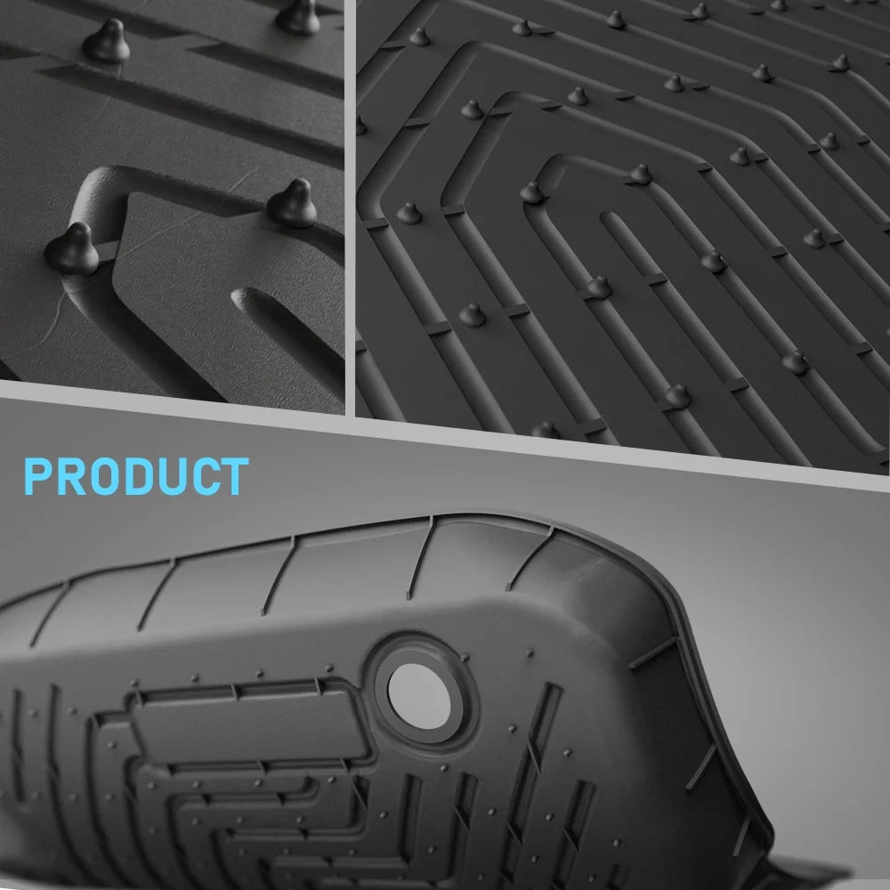 3pcs All Weather Floor Mats Set TPE Liners B427