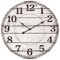 White Rustic Round Wooden Wall Clock T937697