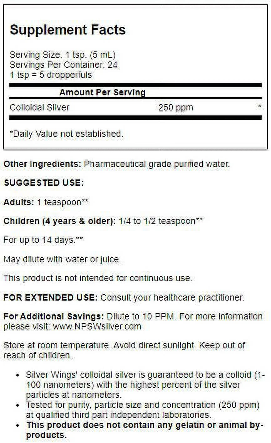 250 ppm Colloidal Silver Dropper 4 fl oz W512