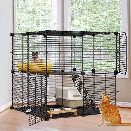 2-Tier Indoor Cat Cage Pet Playpen N36206
