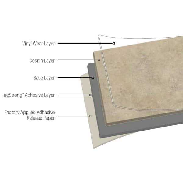 Black and White 2 MIL x 12 in. W x 12 in. L Peel and Stick Water Resistant Vinyl Tile Flooring F3537