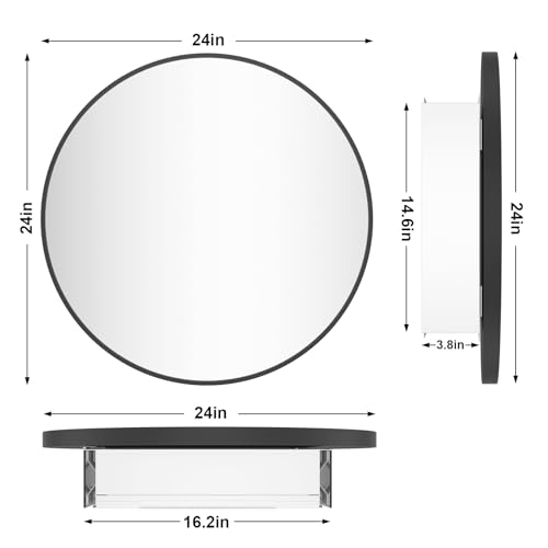 Gold Metal Framed Recessed Bathroom Medicine Cabinet with Beveled Mirror 16x24 inch S666600