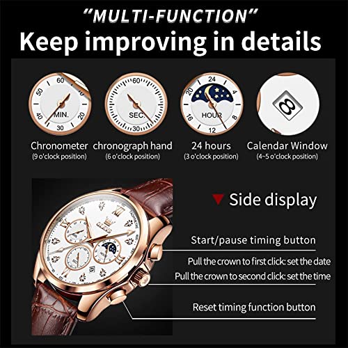Leather Chronograph Analog Quartz Wrist Watch H502861
