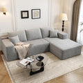 Black Left Facing Chaise Modular Sectional Sofa with Ottoman W363042