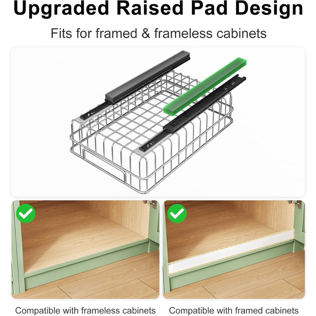 2 Packs Stainless Steel Slide Out Drawers M590344