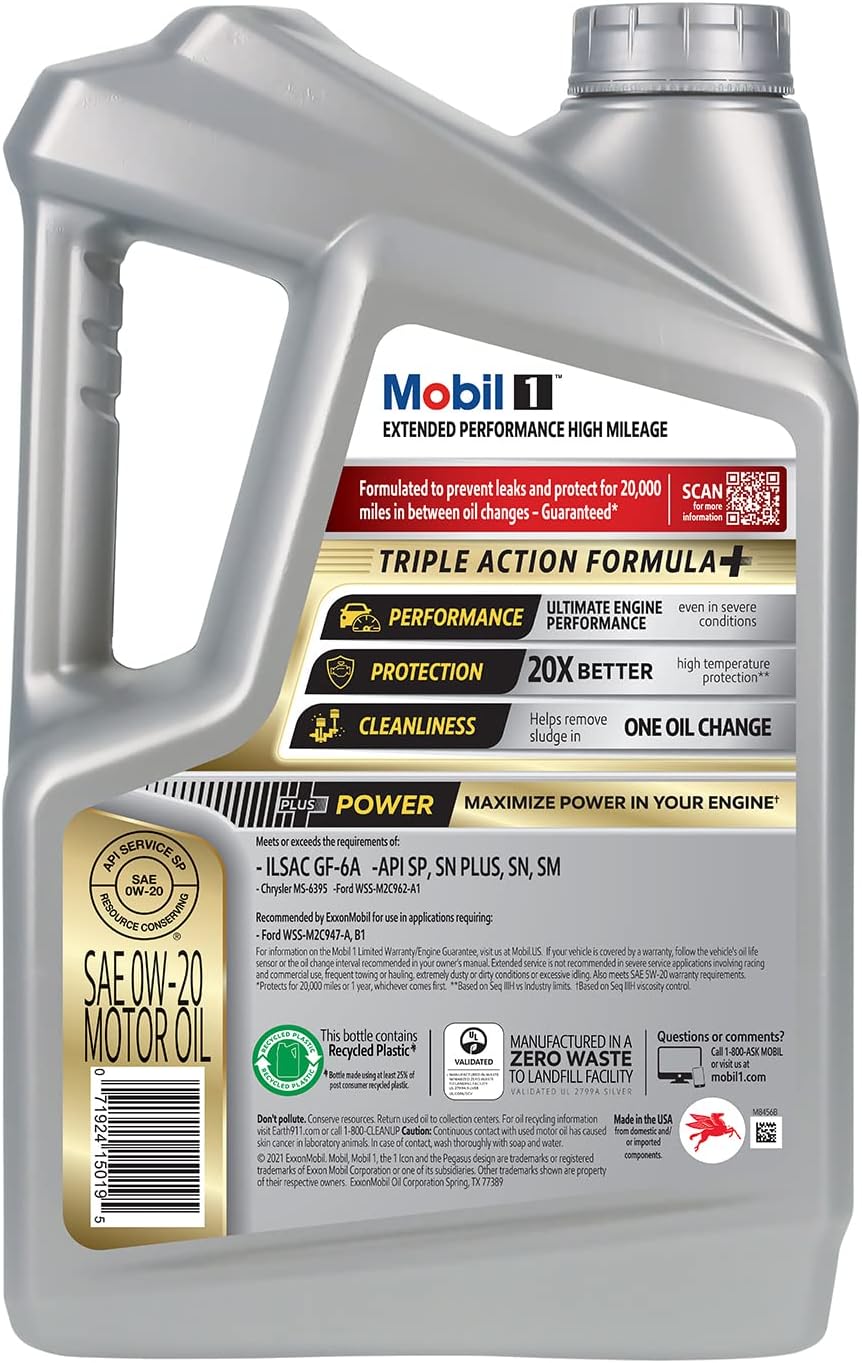 Extended Performance High Mileage 0W-20 5QT Gray Pack of 2 J53591