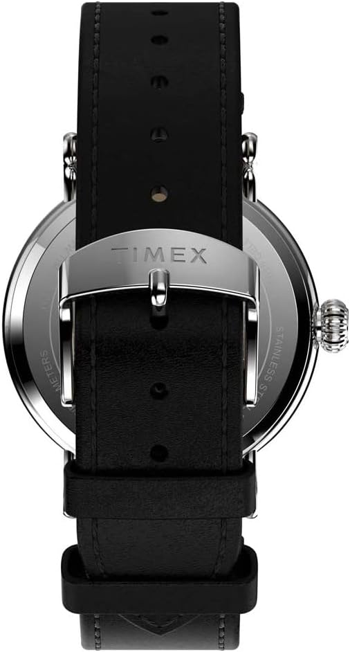40 mm Black Leather Strap Watch X891203