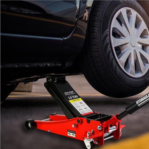 3 Ton Low Profile Steel Floor Jack with Dual Piston Quick Lift Pump E735
