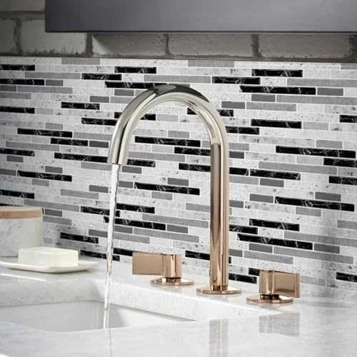 10-Sheet Self-Adhesive Vinyl Backsplash Tiles (Gray) S5219