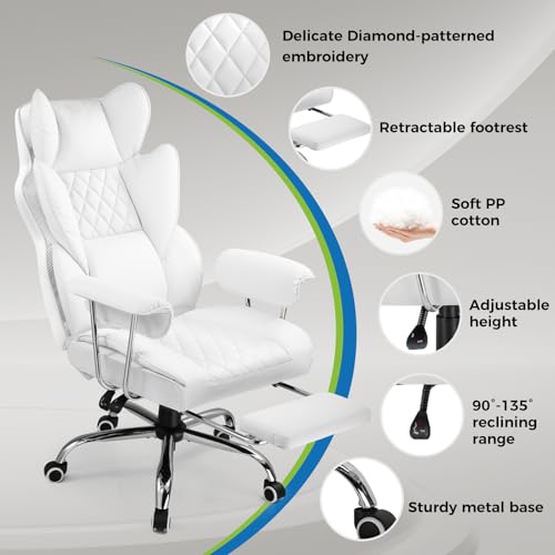 Black PU Leather Gaming Chair with Footrest I463081
