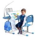 Green Height-Adjustable Kids Desk and Chair Set T4364