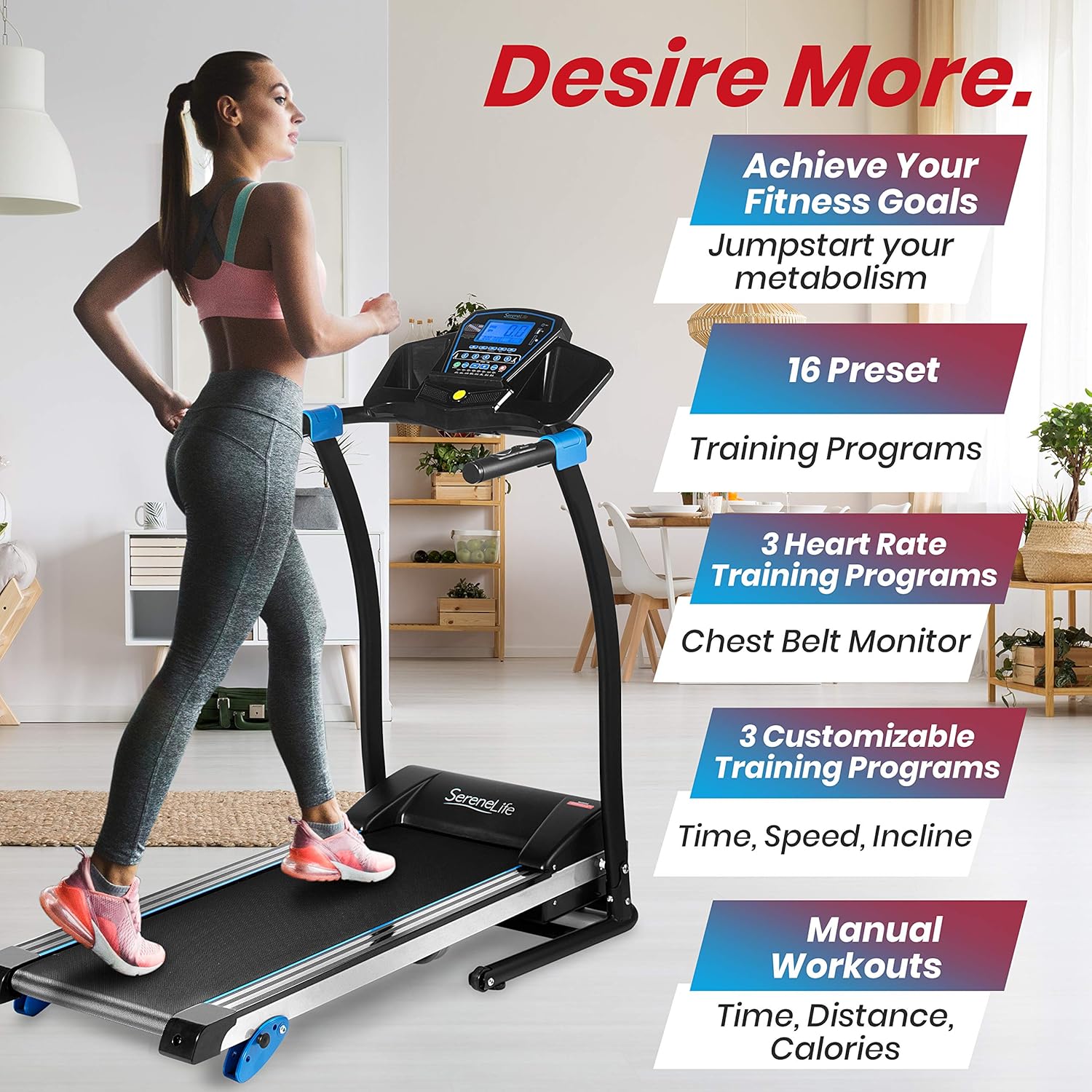 Slim Folding Electric 2.5 HP Treadmill S969707