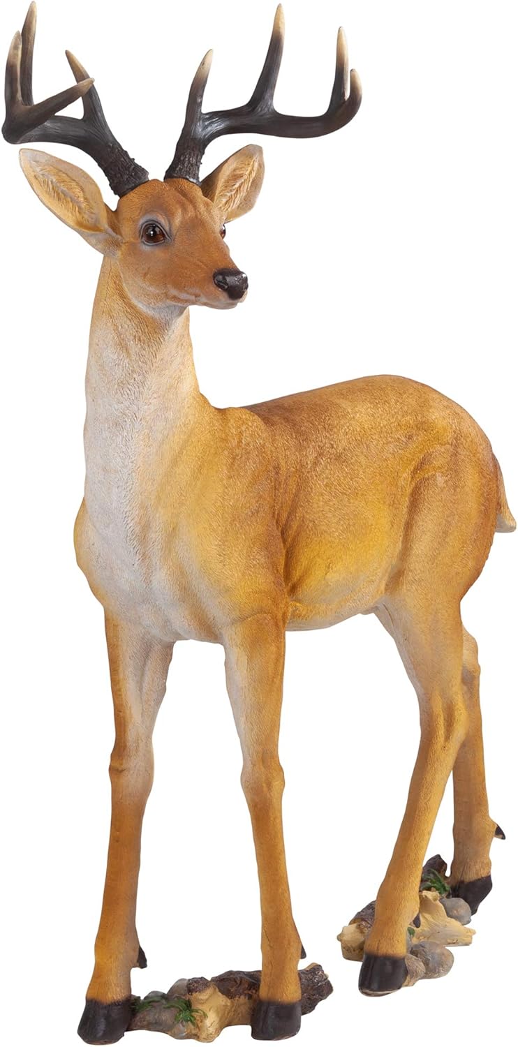 Woodland Buck Deer Garden Statue, 23 Inches Wide, 13 Inches Deep, 37 Inches High Q867192