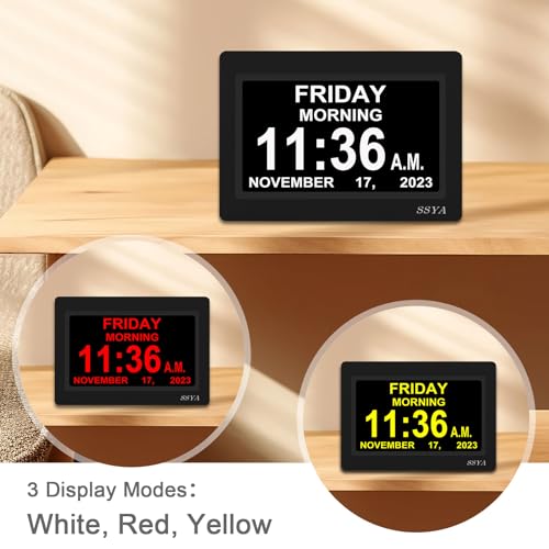 7 Inch Calendar Clock with Auto Dimmable Display O49050