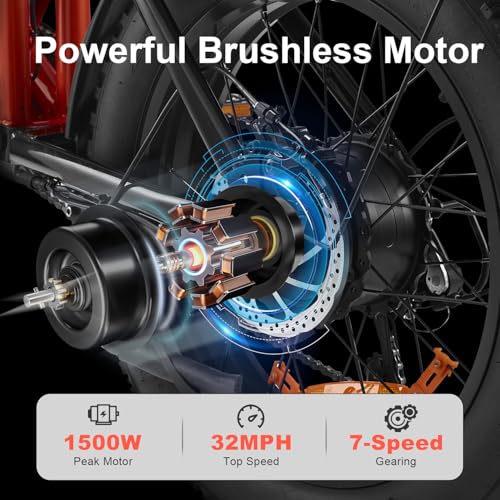 20" Fat Tire 7-Speed Electric Bike W652802