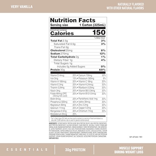 Vanilla Protein Shake, 12 Count K364