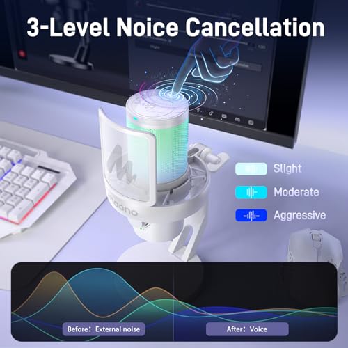 Wireless Microphone with 3-Level Noise Cancellation USB Mic X219026