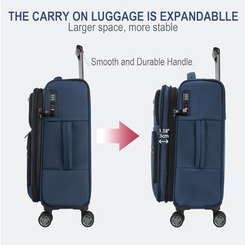 Black Softside Expandable Carry On Luggage with Spinner Wheels & TSA Lock, USB Port, 20-Inch I28952