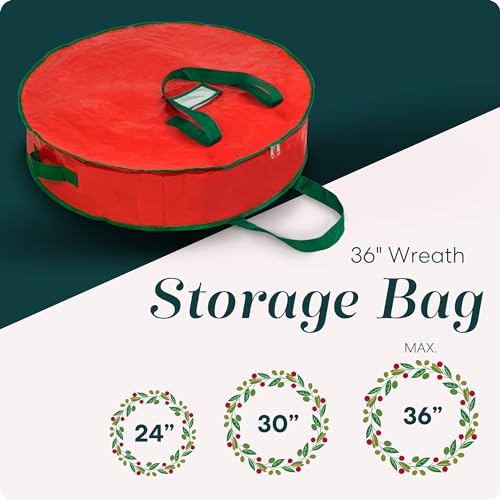 30" Christmas Wreath Storage Bag with Zipper B729933