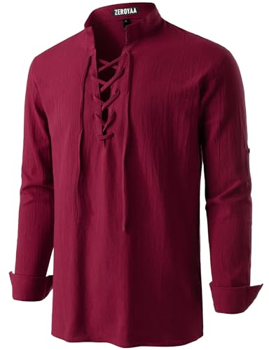 Medieval Vintage Long Sleeve Lace Up Shirt E4035