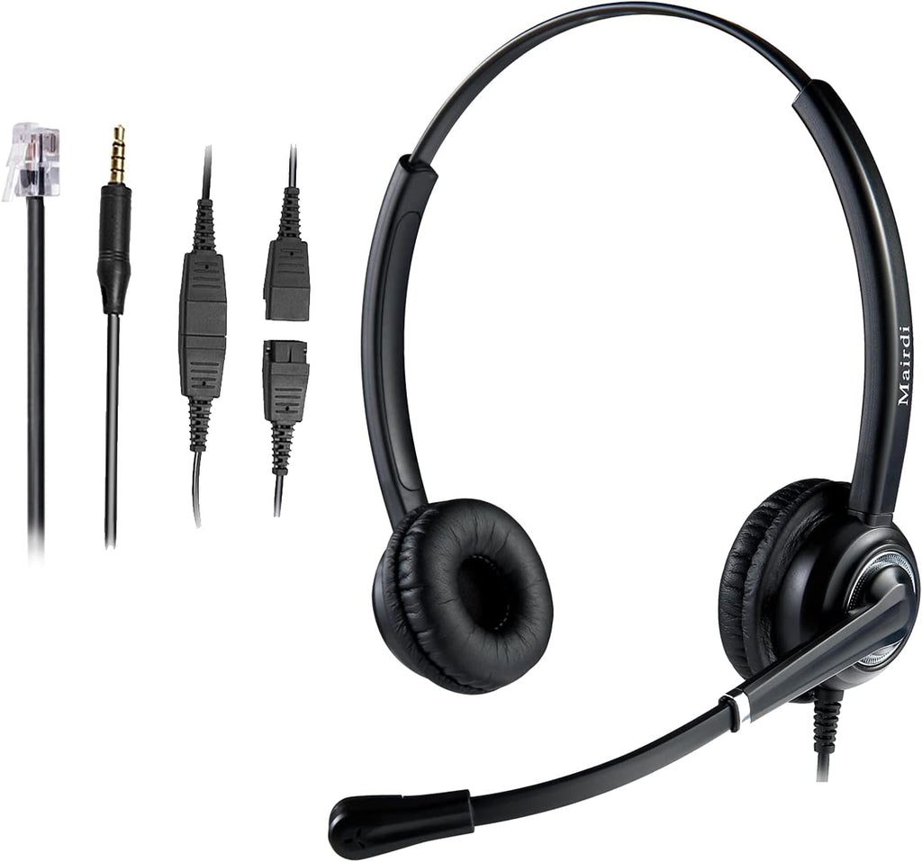 Binaural Telephone Headset with Noise Cancelling Microphone H933